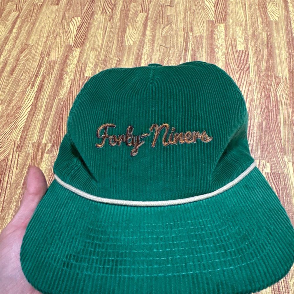 vintage green corduroy forty niners hat
